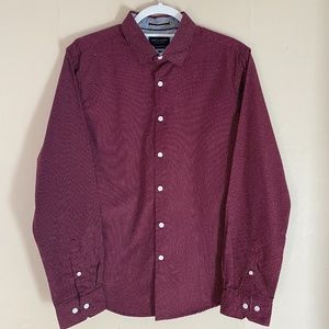 Dress Shirt (maroon/white, medium)